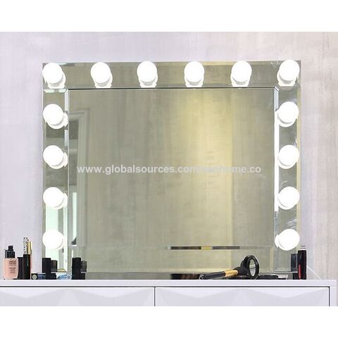 Miroir lumineux maquillage - Blanc - 14 LED - Rectangle