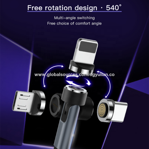 Cable de datos USB de carga rápida 3 en 1 cable magnético Cargador magnético del teléfono móvil de la carga rápida del fabricante C