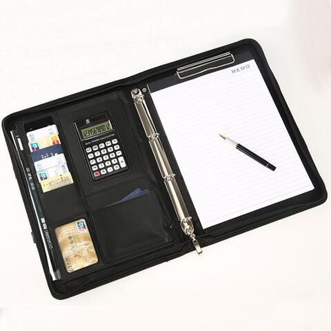 Chemise en cuir premium pour le rangement de documents professionnels