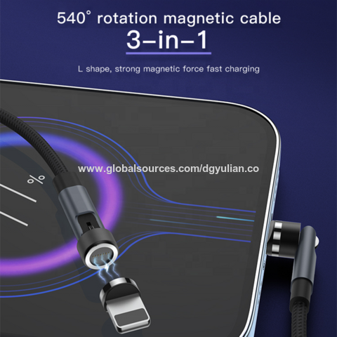 Cable de datos USB de carga rápida 3 en 1 cable magnético Cargador magnético del teléfono móvil de la carga rápida del fabricante C