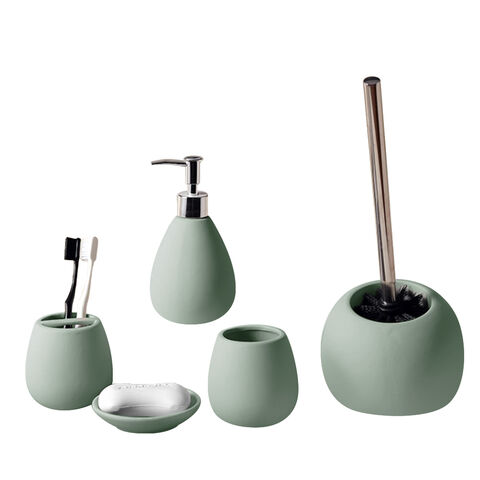 Buy Wholesale China Bathroom Accessory Green Ceramic 5pcs Toilet Brush  Holder Tumber Soap Trays Bottle Soap Dispensers & Bathroom Accessory Set at  USD 1