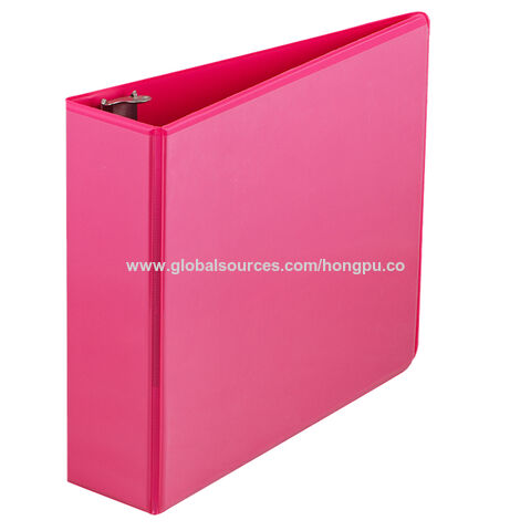 Pink Binder, Linen 3 Ring Binder, File Folder with Gold Hardware