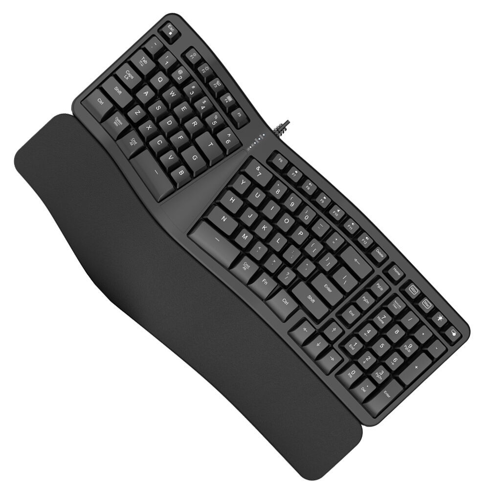 Led Light Ergo Keyboard,rest-split Keyboard Ergonomic Design Wired 