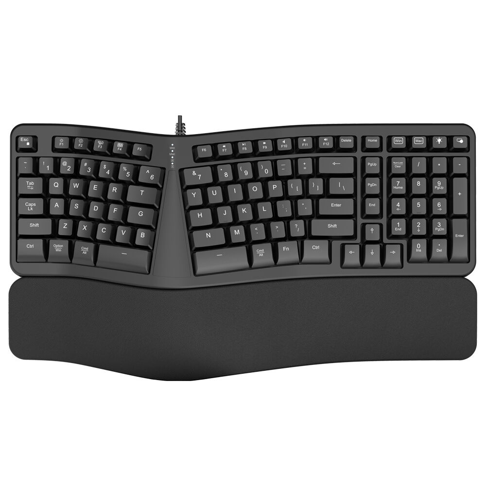 Led Light Ergo Keyboard,restsplit Keyboard Ergonomic Design Wired