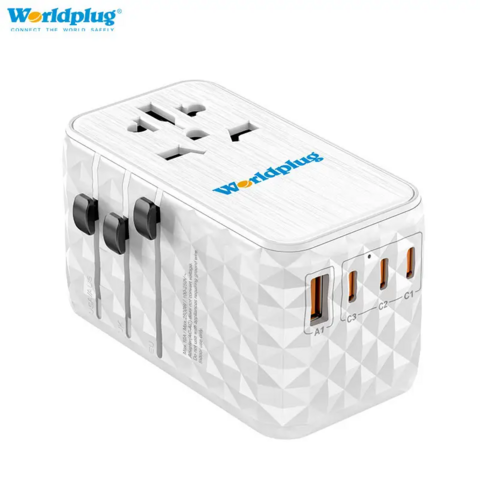 Worldplug High Power Charger PD 3.1 GaN 140W Universal Travel Adapter for Macbook