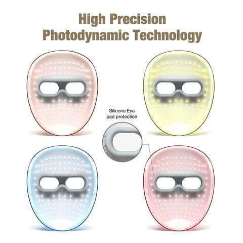 Máscara facial de terapia de luz, rejuvenecimiento, aprobado por la FDA,  PDT LED, terapia de luz roja facial y cuello, máquina de elevación y  apriete