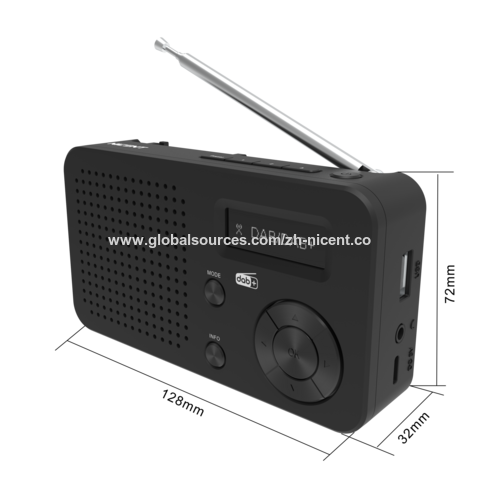 Radio DAB portátil, Listo para Bluetooth, Recargable