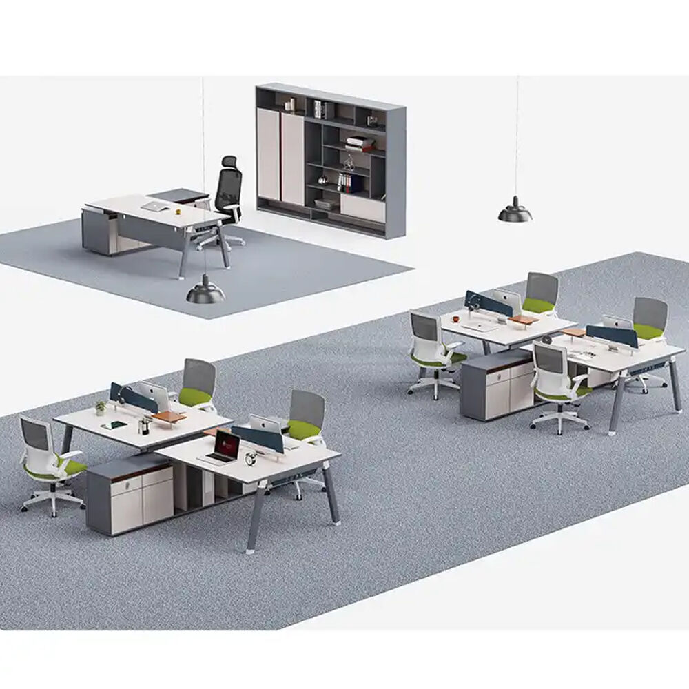 Single Modular Office Furniture Computer Desk Cubicle Wooden Staff ...