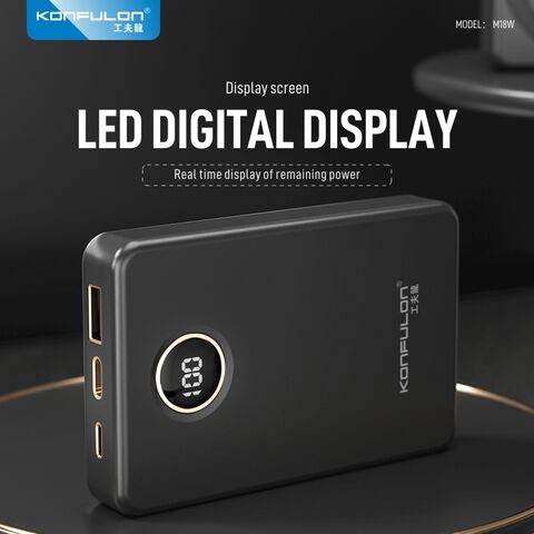 KONFULON Nuevo Lanzamiento: Power Bank Magnético Inalámbrico MagSafe de 10000mAh, 15W MAX con Pantalla Digital LED