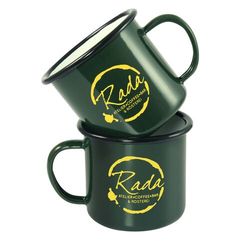 Taza de café esmaltada de 350 ml, regalo de menaje esmaltado, tazas retro esmaltadas personalizadas para camping y fogatas, taza moteada