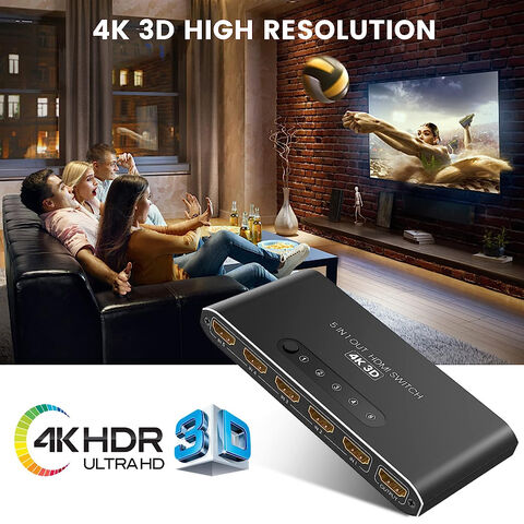 Commutateur HDMI 5 Entrées 1 Sortie, HDMI Switch Automatique avec  Telecommande, Prend en Charge 4K@30Hz 3D 1080P pour PS3 PS4 Xbox HDTV PC :  : High-Tech