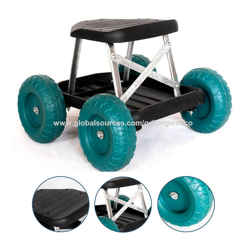 Lightweight Stackable Movable Plastic Galvanized Rolling Work Seat Garden  Stool Cart Swing Work Seat With 4 Wheels $8.9 - Wholesale China Garden at  Factory Prices from Qingdao Longwin Industry Co. Ltd