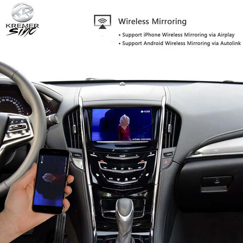 Kabellose CarPlay AndroidAuto Nachrüstbox für Cadillac kSmart auto für Cadillac ATS-L Modell 16-17, Spiegelverbindung, Rückfahrkamera