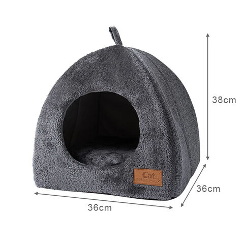 Weiches Katzenbett, warmes, halboffenes Katzenhaus, Kennel für kleine Hunde und Katzen, Tiefschlaf-Haustierkorb, gemütliche Katzenliege, Katzenzubehör