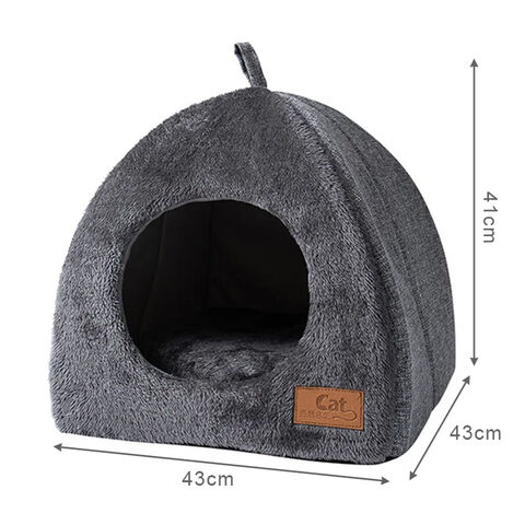 Weiches Katzenbett, warmes, halboffenes Katzenhaus, Kennel für kleine Hunde und Katzen, Tiefschlaf-Haustierkorb, gemütliche Katzenliege, Katzenzubehör