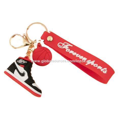 Buy Wholesale China 3d Silicone Sneaker Wrist Lanyard Key Chain With Key  Ring Holder Cute Shoe Keychain & Key Chain at USD 0.89