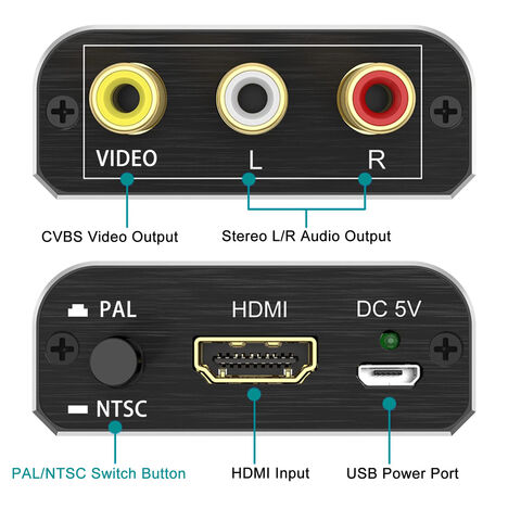 Tbest Adaptateur vidéo Pour HDMI vers AV RCA 1080P HD