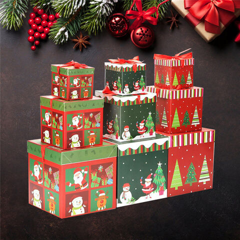 Decorativa Caja de regalo de Navidad de cartón con arco - China
