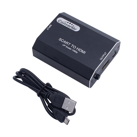 Scart Hdmi to Hdmi Video Converter Box 1080p Scaler 3.5mm Coaxial Audio  Output for Game Consoles DVD