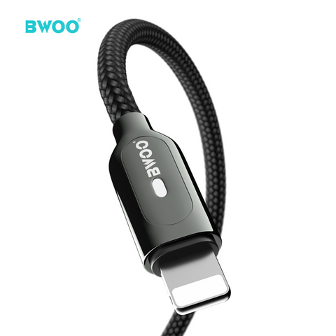 BWOO high grade Apple fast charging cable nylon braided 2.4a zinc alloy 8pin iPhone usb cable
