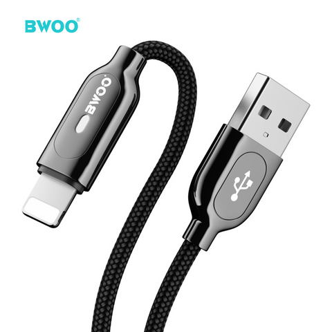 BWOO high grade Apple fast charging cable nylon braided 2.4a zinc alloy 8pin iPhone usb cable