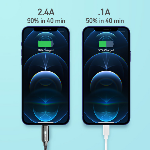 BWOO high grade Apple fast charging cable nylon braided 2.4a zinc alloy 8pin iPhone usb cable