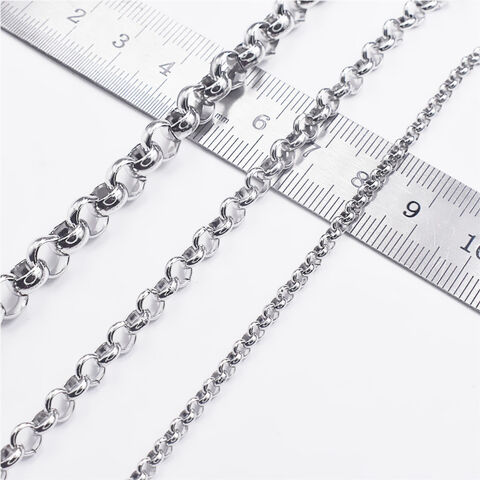 Factory Price 1/2/3/5mm Stainless Steel Silver Rolo Box Chain Bulk