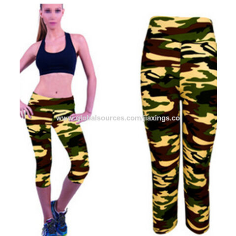 Buy Wholesale China 2022 High Custom Army Color Camo Short Yoga Pants - &  Yoga Pantha at USD 1.6