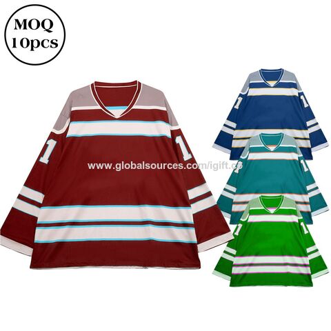 Muestra Gratuita Camiseta de Hockey sobre Hielo Azul, Ropa Deportiva de Calidad Premium, Diseño Único con Rayas