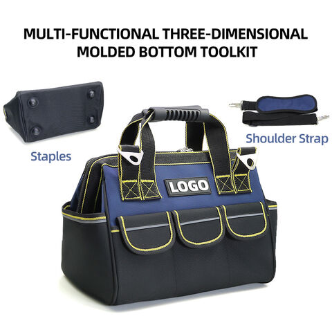 Multifunction Canvas Tool Bag With Zipper Wide Mouth Multi-Purpose