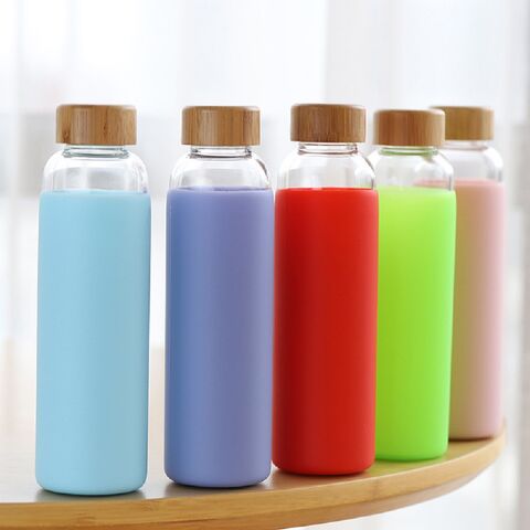 Wholesale 500ml 20oz Glass Tumbler Glass Water Bottle with Straw Silicone  Protective Sleeve Bamboo Lid - BPA Free - China Glass Water Bottle and Glass  Botlle price