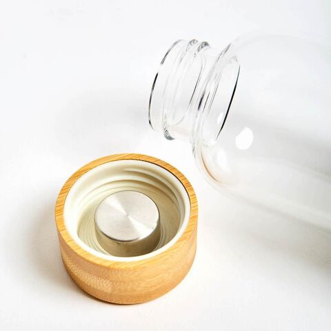 Buy Wholesale China 16 Oz Glass Leak Proof Bamboo Lid Stainless