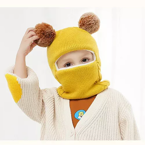 1 Pieza Gorro De Punto Cálido Amarillo Para Bebé Niño O Niña En