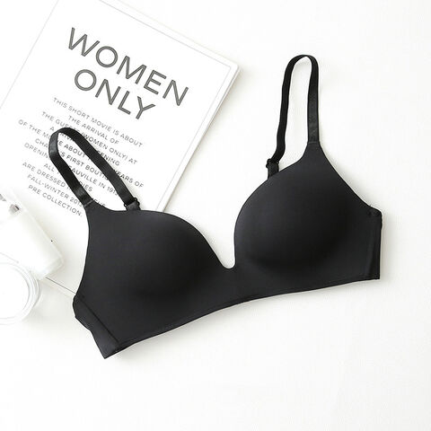 Girls Fashion Simple Solid Color Push Up Wireless Bra Seamless