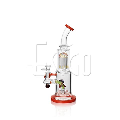 Esigo 11inch High Quality Honey Bee Design Dual Percs and Colored Accent & Base Daily Used Dab Rig Wholesale Glass Pipe