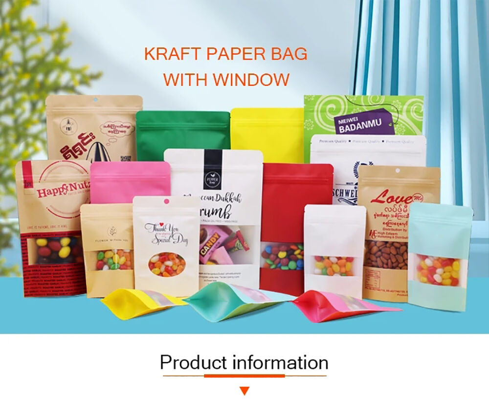 User Friendly Natural Look Zipper Rice Paper Pouches Food Grade Gravure  Printing,Rice Paper Pouch