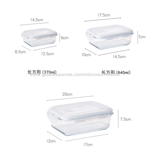 Buy Wholesale China High Borosilicate Heatproof Glass Rectangle Bento Lunch  Box Leakproof Microwave Safe Lunchboxes & Glass Airtight Food Containers at  USD 0.8