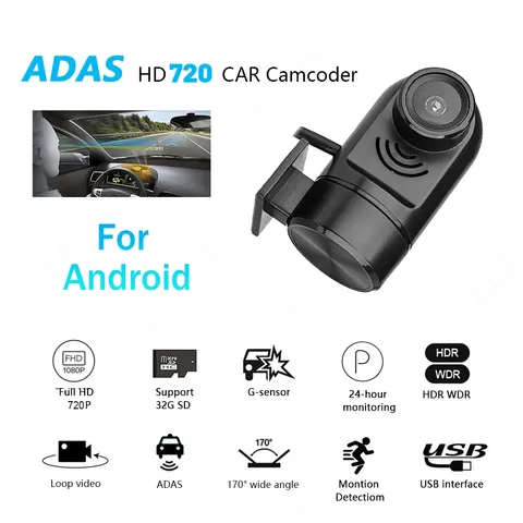 1080P HD Mini Car DVR Night Vision Car Camera Recorder 140 Degree Wide  Angle Driving WiFi Car Recorder Android USB Wireless Driving Recorder with  ADAS