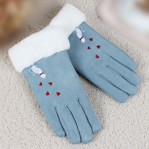 Touchscreen-Handschuhe im Großhandel, modische Winterhandschuhe für Damen, bestickte Handschuhe, elegantes Geschenk
