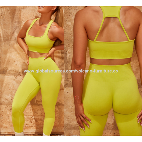 Compre Atacado Mulheres Seamless Yoga Set 2 Peça Workout Sport Bra Com  Cintura Alta Shorts Legging Outfit Seamless e Roupa De Yoga de China por  grosso por 1.9 USD