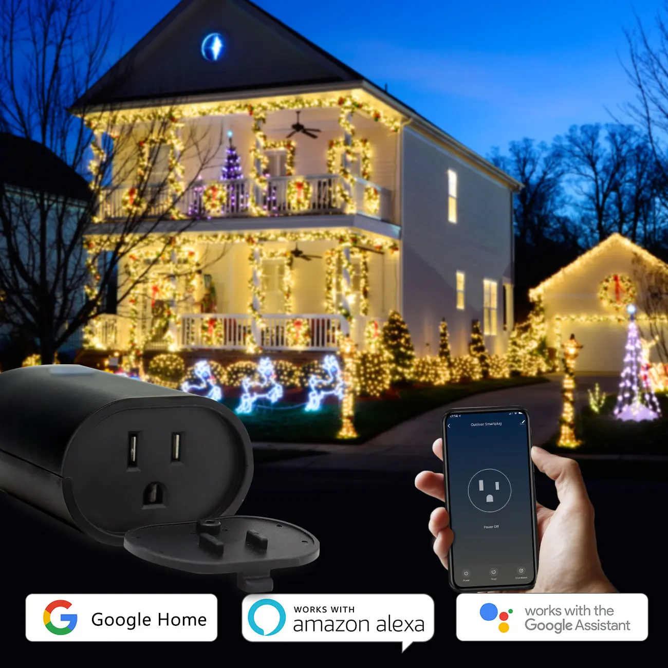 Wf96sh WiFi Mini Outdoor Smart Plug Work with Google Assistant, Alexa and  Homekit - China Outdoor Smart Plug, Work with Smartthings