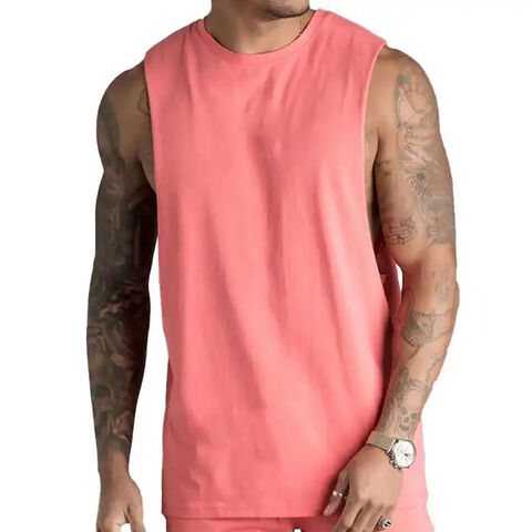 Comprar OEM hombre Fitness camiseta Color sólido gimnasio desgaste músculo Fit sin mangas Tops hombres deportes Tank Tops
