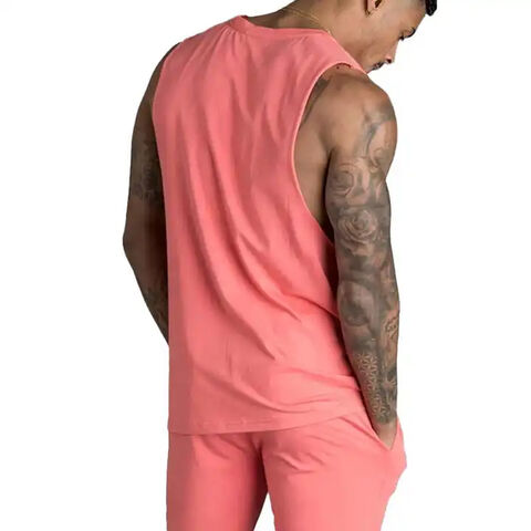 Comprar OEM hombre Fitness camiseta Color sólido gimnasio desgaste músculo Fit sin mangas Tops hombres deportes Tank Tops