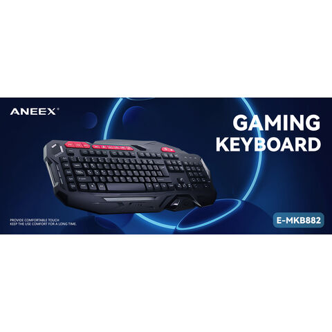 Anti-Ghosting Gaming-Tastatur mit Hintergrundbeleuchtung und Multimedia-Tasten - Membrane Tastatur