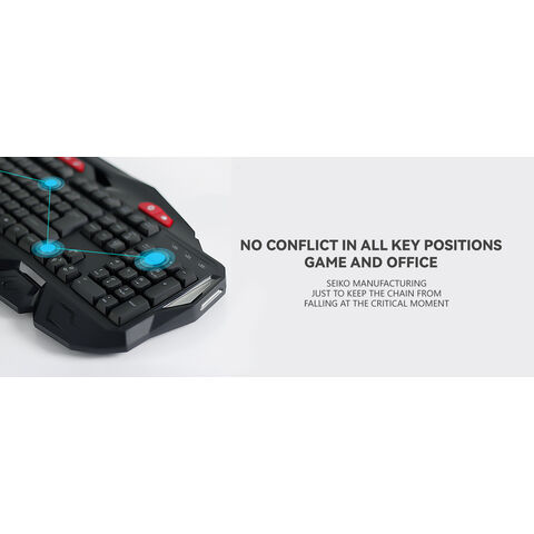 Anti-Ghosting Gaming-Tastatur mit Hintergrundbeleuchtung und Multimedia-Tasten - Membrane Tastatur