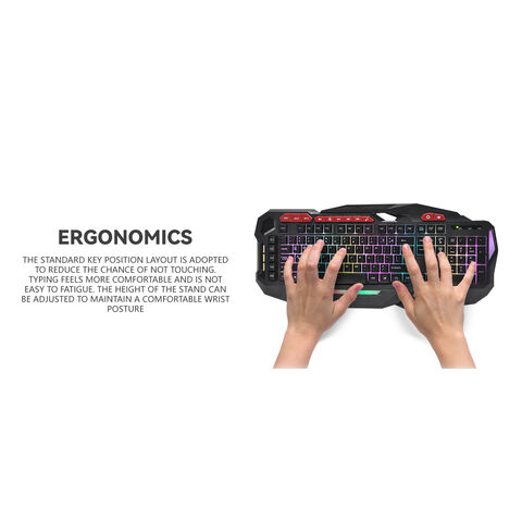 Anti-Ghosting Gaming-Tastatur mit Hintergrundbeleuchtung und Multimedia-Tasten - Membrane Tastatur