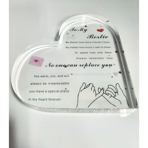 Achetez en gros Cadeau Romantique Pour Petite Amie Amant Acrylique Cœur  Plaque Inspirational Citations Cadeau Pour Anniversaire D'anniversaire De  Mariage Chine et Presse-papiers à 2.5 USD