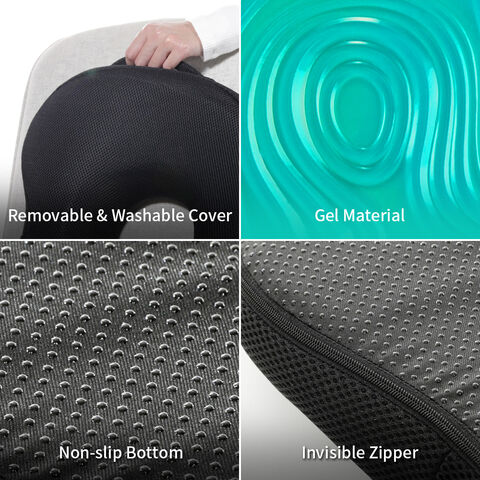 Coussin de Siège Orthopédique en Mousse à Mémoire de Forme avec Gel Refroidissant de Haute Qualité pour Coccyx, Idéal pour Voiture et Chaise de Bureau