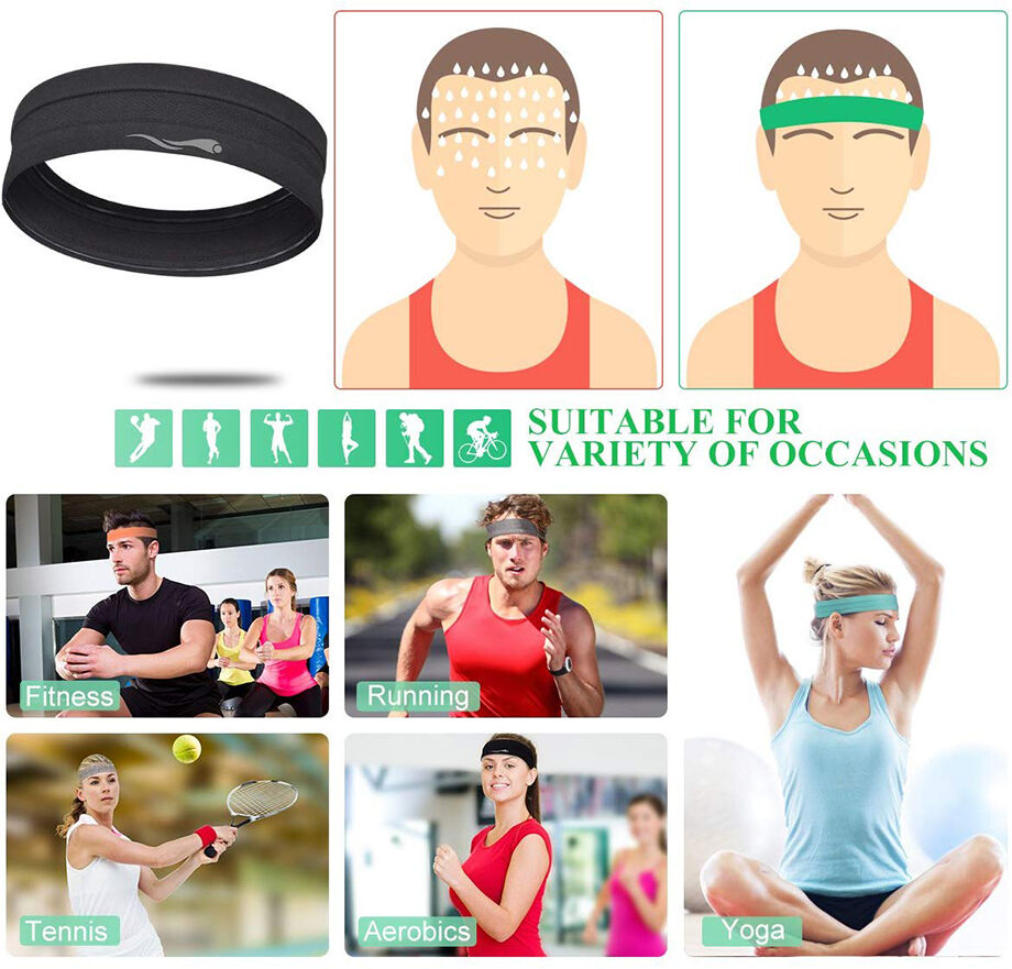 Achetez en gros Courir Solide Couleur Large Antidérapant Bandeau Sueur  Haute élastique Lumière Mince Bande De Sueur Unisexe Course Cyclisme Hommes Sport  Bandeau Chine et Headband à 0.6 USD