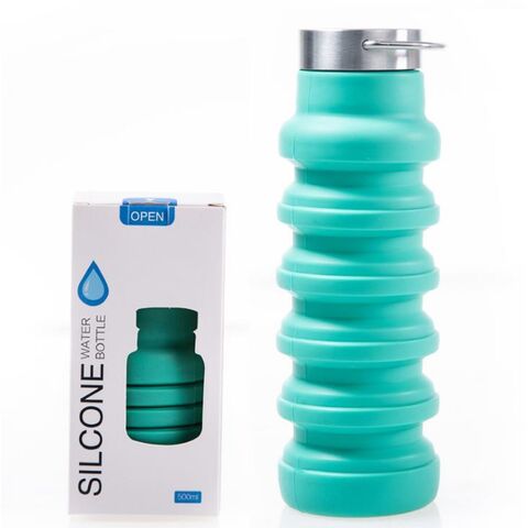 Creative Home 20 oz Flexible Silicone Leak Proof Lid Water Bottle